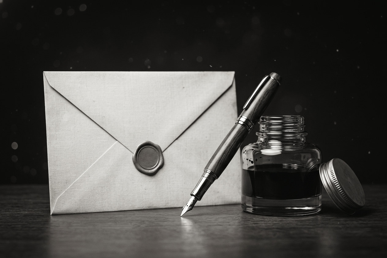 koperta z kałamarzem